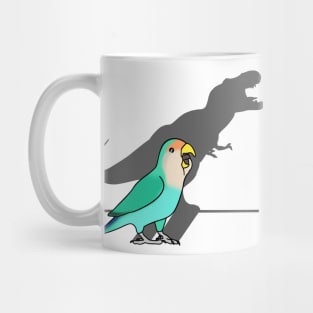 T-Rex Shadow Dutch blue Peach faced Lovebird Mug